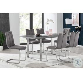Fenton Gray And Brushed Stainless Steel Dining Table