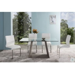 Fusion Contemporary White Side Chair Set of 2