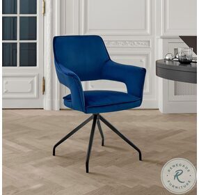 Hadley Blue Velvet Accent Dining Chair