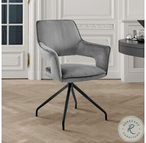 Hadley Gray Velvet Accent Dining Chair