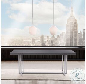 Harmony Silver And Gray Veneer Contemporary Dining Table