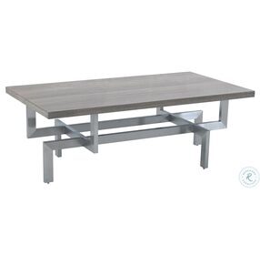 Illusion Gray Wood Occasional Table Set with Brushed Stainless Steel Base
