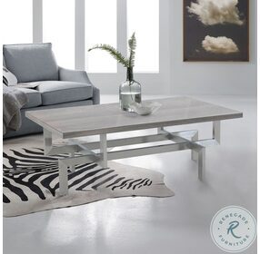 Illusion Gray And Brushed Stainless Steel Coffee Table