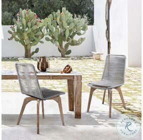 Island Grey Rope Outdoor Dining Chair Set of 2