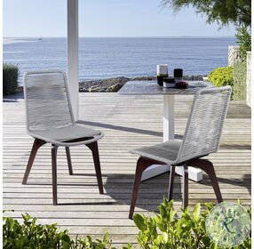 Island Silver Rope Outdoor Dining Chair Set of 2