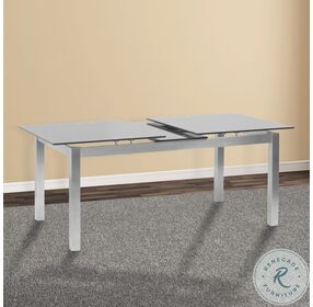 Ivan Gray Tempered Glass And Brushed Stainless Steel Expandable Dining Table