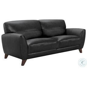Jedd Black Genuine Leather Contemporary Sofa