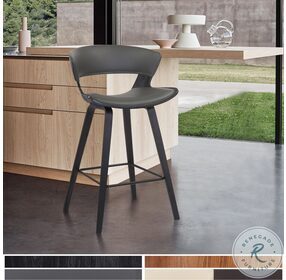 Jagger Grey Faux Leather Modern 26" Counter Height Stool