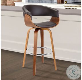 Julyssa Brown Faux Leather 26" Swivel Counter Height Stool