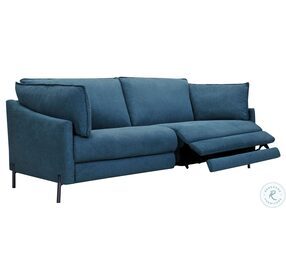 Juliett Blue Fabric Modern 80" Power Reclining Sofa