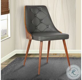 Lily Gray Faux Leather Mid Century Dining Chair