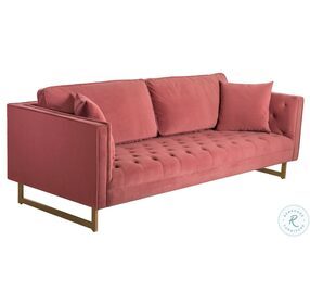 Lenox Pink Velvet Modern Sofa