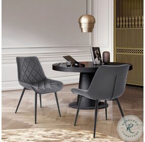Loralie Gray Faux Leather Dining Chair Set of 2