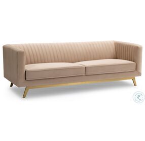 Liv Beige Velvet Modern Sofa