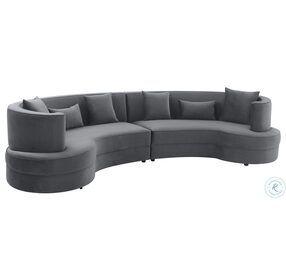 Majestic Gray Fabric Upholstered Sectional