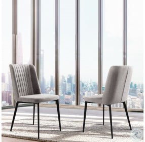 Maine Gray Dining Upholstered Side Chair Set Of 2