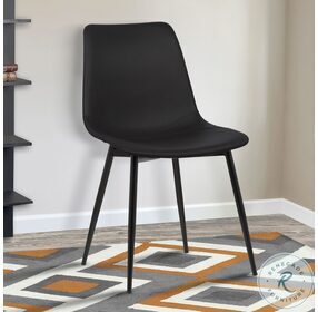 Monte Black Faux Leather Contemporary Dining Chair