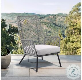 Marco Grey Rope And Black Steel Outdoor Lounge Chair