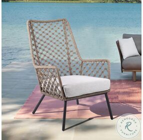 Marco Truffle Rope And Grey Cushion Outdoor Lounge Chair
