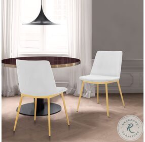 Messina White Velvet Modern Dining Chair Set of 2