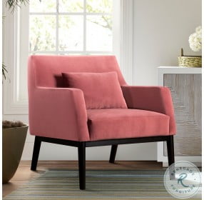 Oliver Pink Velvet Modern Accent Chair