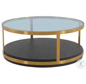 Hattie Glass Top and Walnut Wood Occasional Table Set with Brushed Gold Frame