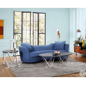 Palisade Blue Velvet Sofa