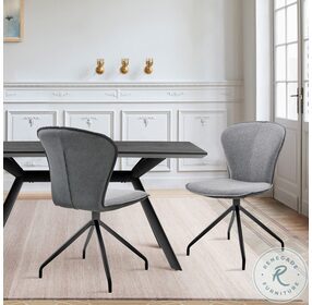 Petrie Gray Faux Leather Accent Dining Chair Set of 2