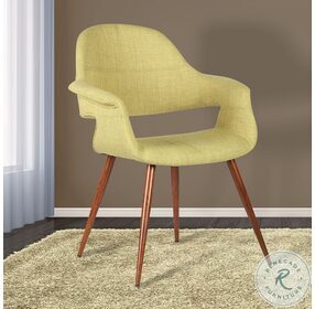 Phoebe Green Fabric Mid Century Dining Chair