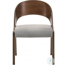 Polly Walnut And Grey Fabric Modern Dining Chair Set Of 2