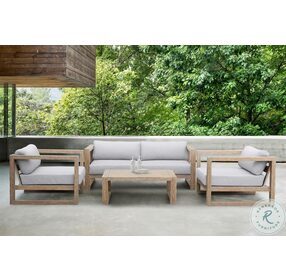 Paradise Light Gray Fabric Outdoor Patio Lounge Chair