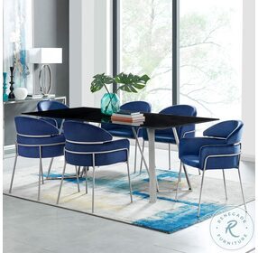 Portia Blue Velvet Dining Chair Set of 2