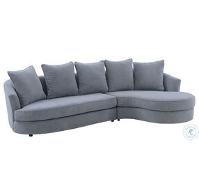 Queenly Gray Fabric Upholstered Sectional