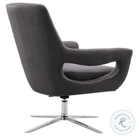 Quinn Grey Fabric Contemporary Adjustable Swivel Accent Chair