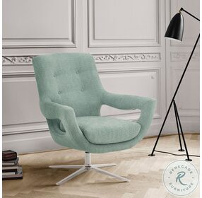 Quinn Spa Blue Fabric Adjustable Swivel Accent Chair