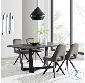 Radford Charcoal And Black Rectangular Dining Table