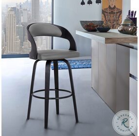 Shelly Grey Faux Leather 26" Swivel Counter Height Stool