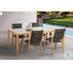 Sienna Light And Gray Center Stone Outdoor Patio Dining Table