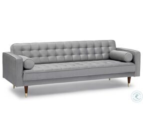 Somerset Gray Velvet Mid Century Modern Sofa