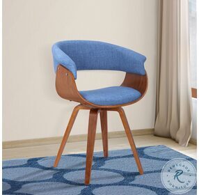Summer Blue Fabric Mid Century Chair