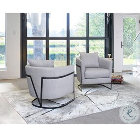 Swan Gray Fabric Contemporary Accent Chair