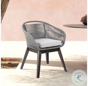 Tutti Fruitti Grey Cushion And Dark Eucalyptus Wood Outdoor Dining Chair