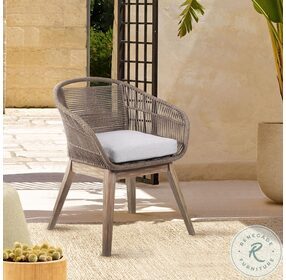 Tutti Fruitti Light Eucalyptus Wood With Latte Rope And Grey Cushion Outdoor Dining Chair
