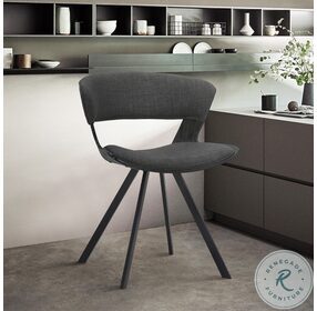 Ulric Charcoal And Black Powder Coating Metal Dining Chair