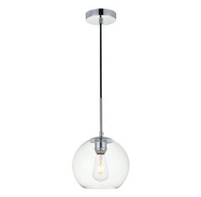 Baxter 7.9" Chrome And Clear 1 Light Pendant