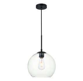 Baxter 9.8" Black And Clear 1 Light Pendant