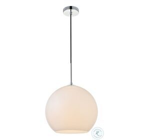 Baxter 11.8" Chrome And Frosted White 1 Light Pendant