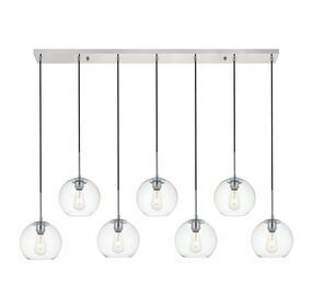 Baxter 7.9" Chrome And Clear 7 Light Pendant