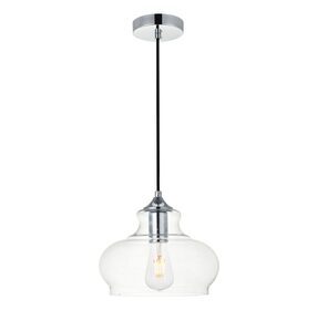 Destry 9.4" Chrome And Clear 1 Light Pendant