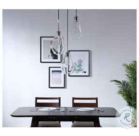 Gene Chrome And Clear Glass 3 Light Adjustable 12" Height Pendant